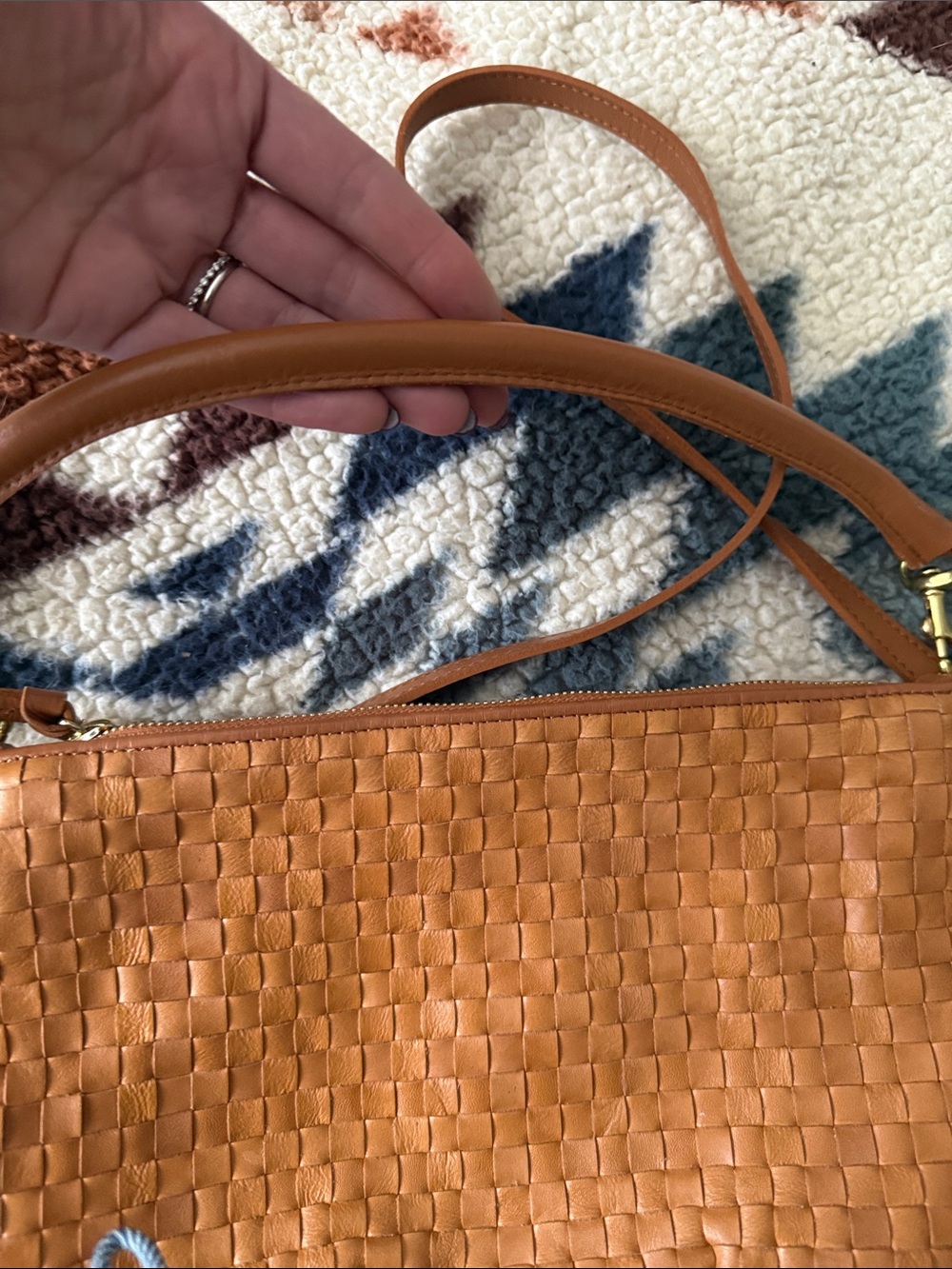 Clare V. Petite Moyen Crossbody Bag in Tan - Picture 5 of 8